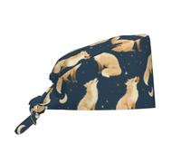 Turban Cap Star Fox Pattern Tie Back Head Cover Adjustable Sweat Absorbent Sport Hat For Cooking Men Gym