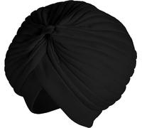 Turban Costume Hat | Sultan Wrap Style Headpiece | Desert Prince Hat | Arabian Night Inspired Hats | Fabric Head Covering | Genie Hats | Genie Costume Accessories | Black | Elastic Fit | Unisex