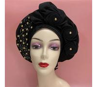 Turban Head Wrap African Wedding Headband For Women, Self Made Nigerian Gel, Gel Hele Turban Ebi, Wedding Headband 7L051901 African Turban Hats(Same as picture-05)