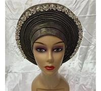 Turban Head Wrap Turban Africain Femme Auto Gele Headtie Already Made African Hats Gele Headties For Nigerian Wedding Fashion Bonnets Head Wraps African Turban Hats(As picture-08)