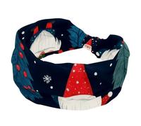 Turban Headbands for Women, Cute Christmas Gnomes Santa Claus Tree Soft Wide Hairbands, Twisted Knot Cross Headband, Stretchy Headwraps, Fashion Hair Accessories