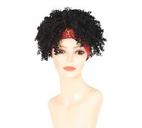 Turban Wrap Wig Kinky Curly Headband Wigs Afro Puff Hair Band Synthetic Drawstring Wig Headwrap Wig
