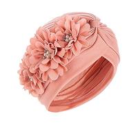Turbans for Women African Turban Head Wrap Soft Turban Head Wrap Pre-tied Bonnet Head Scarves Flower Knot Beanie Cap Headwrap Headwear Pleated Beanie Cap Hair Loss Hat Slouchy Skull Cap for Ladies