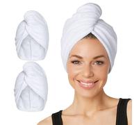 Turbie Twist Microfiber Super Absorbent Hair Towel (2 Pack)White