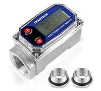 Turbine Flow Meter 3/4" inch Digital LCD Display with NPT Counter Oil Flowmeter Kerosene Diesel Fuel Flow for Measure Diesel Kerosene Gasoline