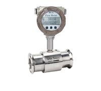 Turbine Flow Meter 4-20mA Output Stainless Steel Tri-clamp Digital Liquid Flowmeter For Water Fuel Precise Readings(DN25)