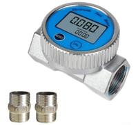 Turbine Flow Metre 6 Point 1 Inch, With 2 External Thread NPT Connector, Water Flow Sensor Digital Display Liquid(1 inch)