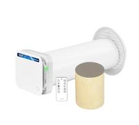 Turbionaire Trend HRV AC Decentralized VMC Unit, Ceramic Heat Recovery Device, Humidity Sensor, Remote Control, Timer, 8 Speed, 100 mm, Silent, 3 Year Warranty