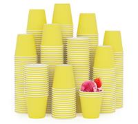 Turbo Bee 300Pack 3oz Small Paper Cups,Disposable Yellow Bathroom Cups, Mouthwash Cups,Espresso Cups, Hot/Cold Beverage Drinking Cup for Party, Picnic,Travel and Event