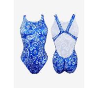 Turbo Blu Cashmere Wide Strap Swimsuit White Blue Women - M