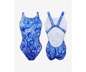 Turbo Blu Cashmere Wide Strap Swimsuit White Blue Women - S