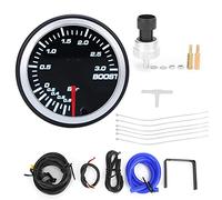 Turbo Boost Gauge 12V Turbo Boost Meter 2in 52mm Universal High Performance 1 to 3 Bar Display Range with 10 Color Backlight Red Pointer for 12V Cars Racing Vehicles