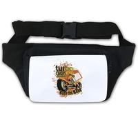 Turbo Chicks Reloaded Burn The Road Biker Graphic Waist Bag Fanny Pack White