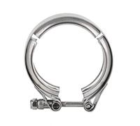 Turbo Exhaust Clamp, Universal 2.5 Inch 63mm Stainless Steel Exhaust V Band Clamp Quick Release Flange Downpipe Exhaust Clamp M6 Screw