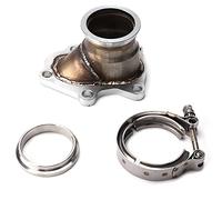 Turbo Flange Adapter, Car 5 Bolts Downpipe Flange to 2.5inch V Band Conversion Adapter Auto Accessories Replacement for TD04 Turbo Charger 14412AA451