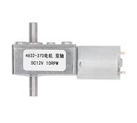 Turbo Geared Motor 2 Shaft, High Torsion Micro Gearbox DC12V, Short Output Shaft Design with Variable Rotation Direction, Durable Aluminum and Brass Material for Window Opener (10RPM)