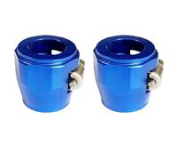 Turbo Hose Pipe 2PCS AN4 AN6 AN8 AN10 AN12 Hose Clamp Radiator Modified Fuel Water Pipe Tube Clip Buckle Fitting Oil Clamps Red Turbo Intercooler Hose(AN6 Blue 2PCS)