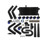 Turbo Intercooler Fit for Tt Mk1 Intercooler 460x240x50mm Universal + 8PCS 2" 51mm Aluminum Piping Hose BOV Clamps Kit DIY Black/Blue Intercooler Piping Kit(Black)