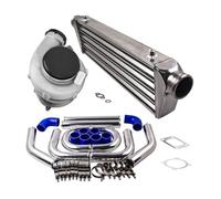 Turbo Intercooler Kit 1 Set Universal Billet GT3582 Turbocharger Kit + Intercooler + 2.5" Turbo Pipe Piping