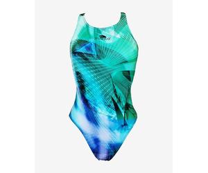 Turbo Light Wide Strap Swimsuit Blue Green Women - S
