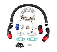Turbo Oil Feed Line Kit, Turbo Oil Feed Return Line AN10 Fitting Adapter Flange Kit Replacement for T3 T4 GT35 T70 T66 Oil Return Drain Line Kits