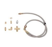 Turbo Oil Return Line Kit,Turbo Oil Feed Line Kit 1/8PNT AN4 Fitting Oil Drain Line for T3 T4 T04E T60 T61 T61 T70