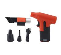 Turbo, Portable Mini Handheld Air Duster, 120000 RPM Powerful Cooling and Pet Hair Drying - Long Battery Life, Compact Design, Multiuse for Sports and Travel (Red)