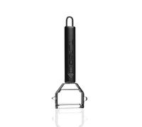 TURBO PRODUKTE Universal Swivel Peeler Stainless Steel for Fruits & Vegetables - Forward and Reverse with Pendulum Blade for Left and Right Handers - 3in1 Function (Matte Black, Single)