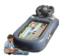 Turbo Race Interactive Game Set - 200 Challenges, Driving Steering Wheel Toy for Car Racing Adventures, Obstacle Avoidance Desktop Game for Children