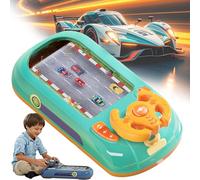 Turbo Race Interactive Game Set With 200 Challenges, 2026 New Driving Steering Wheel Toy, Adventure Racing Game Box For Children, Obstacle Avoidance Desktop Car Racing Games (Green)