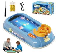 Turbo Race Interactive Game Set with 200 Challenges, Musical Driving Simulation Steering Wheel, Educational Table Racing Adventure Car Steering Wheel Toy with Sounds & Lights for Boys Girls(Blue)