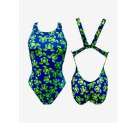 Turbo Ranitas Flour Wide Strap Swimsuit Yellow Blue Women - S