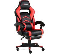 Turbo Reclining Leather Sports Racing Chair - Red