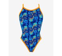 Turbo Revolution Betta And Flowers Swimsuit Blue Orange Women - S