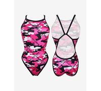 Turbo Revolution Camo Letters Swimsuit Pink White Black Women - 5XL