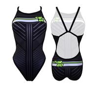 Turbo Revolution Lines Swimsuit Black 3XL Women