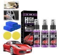 Turbo Shine Nexa, 3 In 1 Car Coating Spray, 3 In 1 High Protection Quick Car Coating Spray, Fast Turbos Spray Paint For Cars, Metald And Tools (30ML-3PC)
