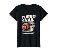 Turbo Snail Cleaning Crew Funny Reef Tank Aquarium Value Graphic T-Shirt, Women, Black, S