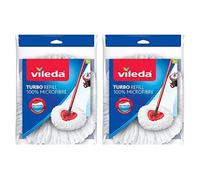 Vileda Turbo Spin Mop Refill, Pack of 2 Turbo Mop Head Replacements, Fits all Vileda Turbo Mops, Authentic Vileda Mop Head