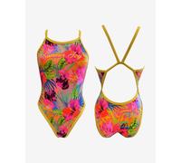 Turbo Summer Flower Revolution Thin Strap Swimsuit Orange Women - S