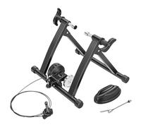 Turbo Trainer - Magnetic Stationary Bike Trainer for 26-28" & 700C Wheels - Adjustable 6 Level Resistance Bike Stand for Indoor Riding with Quick Release Lever & Front Wheel Riser Block