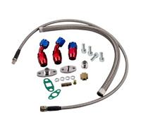Turbocharger Assembly For T3 TO4E T04E V-band 420hp | Turbocharger 0.63 AR Oil Inlet Outlet Line Kit(Oil line)