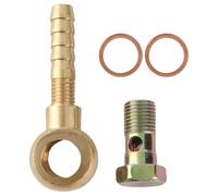 Turbocharger Water Coolant Banjo Fitting Bolt Set, M14x1.5 to 3/8in Hose Barb Adapter Kit, Stainless Steel Banjo Bolt with Washers for Automotive Cooling Systems