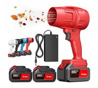 Turbodry Car Dryer, 2024 Upgrade Turbo Dryer Blower for Car, Portable Cordless Design, High Power 4000R/min, 650g High Thrust, for Outdoor Cleaning Fallen Leaves, Snow, Dust Removal (Red*2Battery)