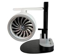 Turbofan Desktop Cooling Fan with Humidifying Spray and LED Tail Flame, Creative Turbine Propeller USB Powered Desk Fan for Home Office Outdoor Use, Red(Blue)