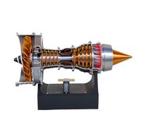Turbofan Engine Model, 50+PCS TRENT 900 Simulated Functional Turbofan Aircraft Engine Model Kit with Red LED Light, Creative STEM Science Engine for Enthusiasts Collectors (Battery Version)