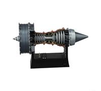 Turbofan Engine Model A380 Replica with Light Effects, 25cm Pre-Assembled Aircraft Engine Display for Office Home Decor, For PLA Silk Material, Silver Black