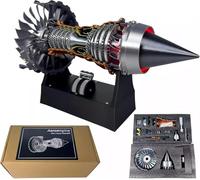 Turbofan Engine Model, Adjustable Speed TR900 Aircraft Turbojet Model With Light, Simulation Aero Mechanical Science Education Toy Gift Decor for Adult, 28cm (Assembly Version)