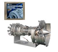 Turbofan Engine Model Kit, 1/24 Scale A38X 3D Printed Resin Turbofan Engine with Variable Speed for Physical Science Experiment Display