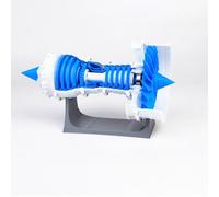 Turbofan Engine Model Kit, 1/24 Scale A38X 3D Printed Resin Turbofan Engine with Variable Speed for Physical Science Experiment Display